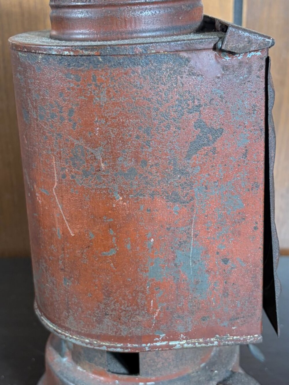 Antique Red Photography Darkroom Oil Lantern w/ Red & Amber Glass Panels RARE - Picture 7 of 10
